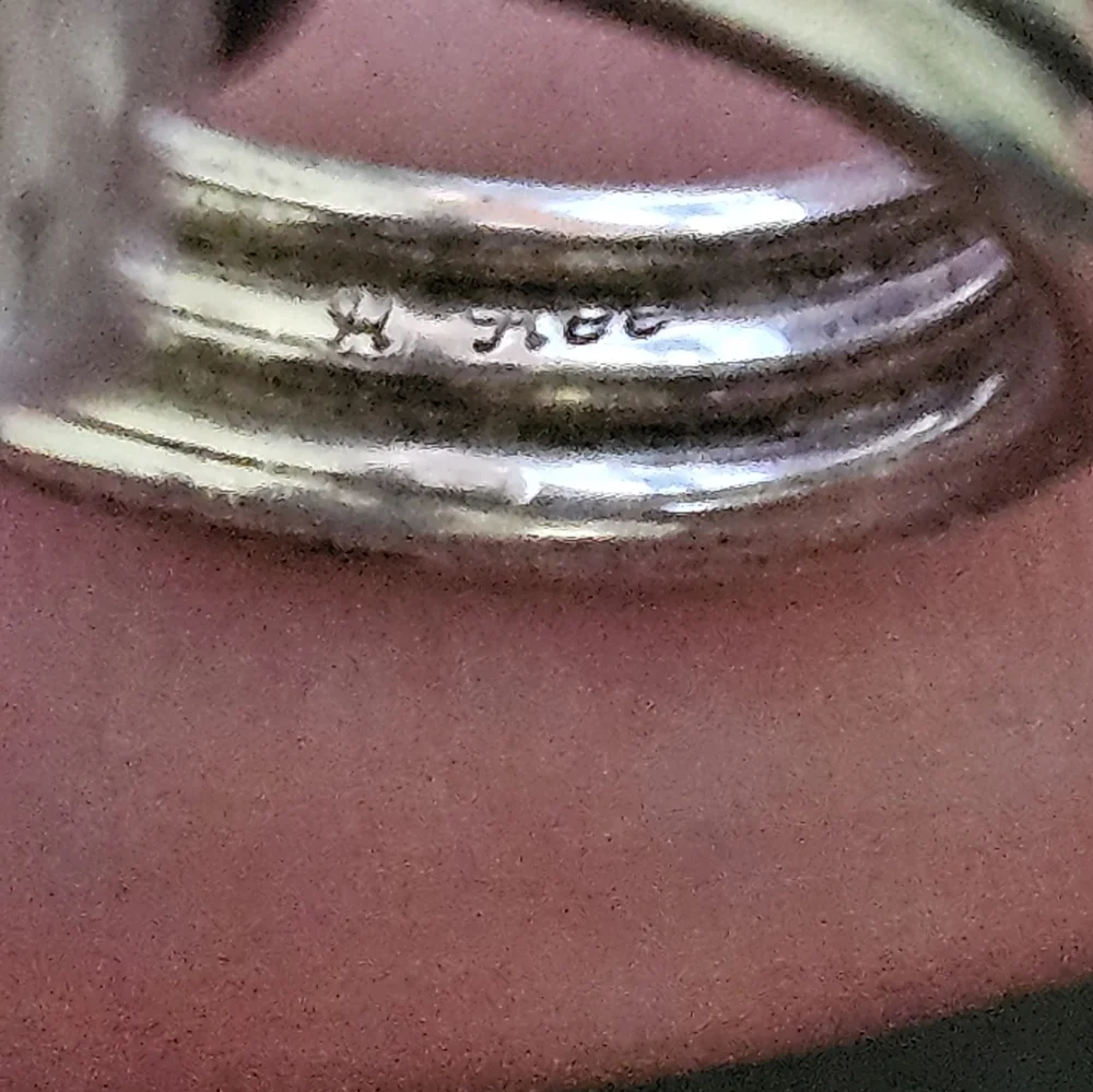 Vintage Huge Rutilated White Quartz Sterling Silver Ring - Picture 6 of 14